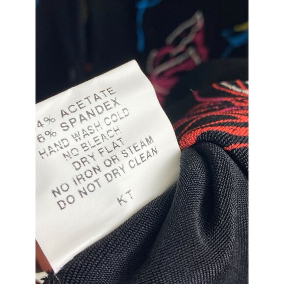 Vikki Vi Slinky Knit Floral Black Floral Button Up Tunic Top Plus size 1X USA - Picture 4 of 15